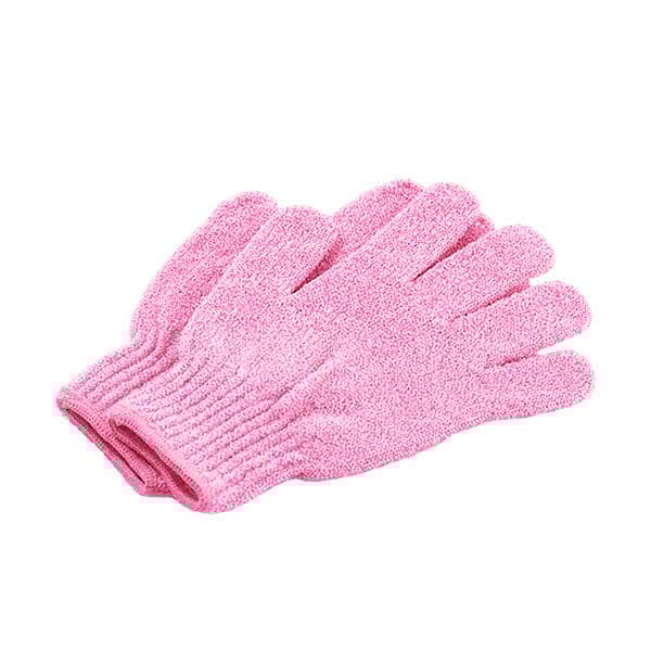 1-Par - Skrubbhandske / Vantar med Skrubb - Peeling (Rosa)