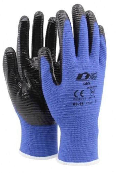 Monteringshandske Soft Touch® Lace Nitrildoppade Handskar Med Extra Grepp