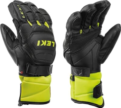LEKI Worldcup Flex S Junior lemon ski gloves. 5.0