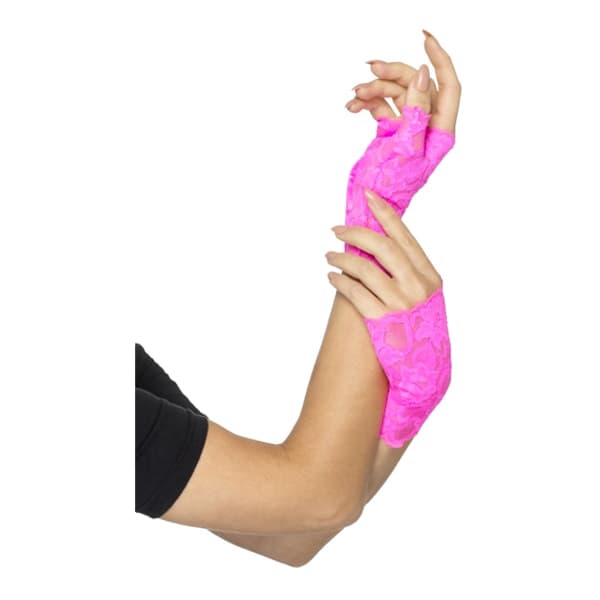 80-talls Fingerløse Blondehansker Rosa