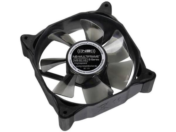 Noiseblocker MultiFrame M8-3, Fan, 8 cm, 2200 RPM, 19 dB, 59 m³/h, Svart