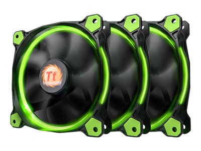 Bild av Thermaltake Riing 12 LED Green - Lådfläkt - 120 mm (paket om 3)