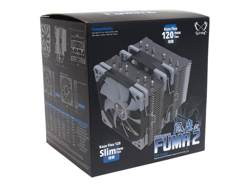 Scythe Fuma 2 SCFM-2000 - Processorkylare - (för: LGA775, LGA1156, AM2, AM2+, LGA1366, AM3, LGA1155, AM3+, LGA2011, FM1, FM2, LGA1150, FM2+, LGA2011-
