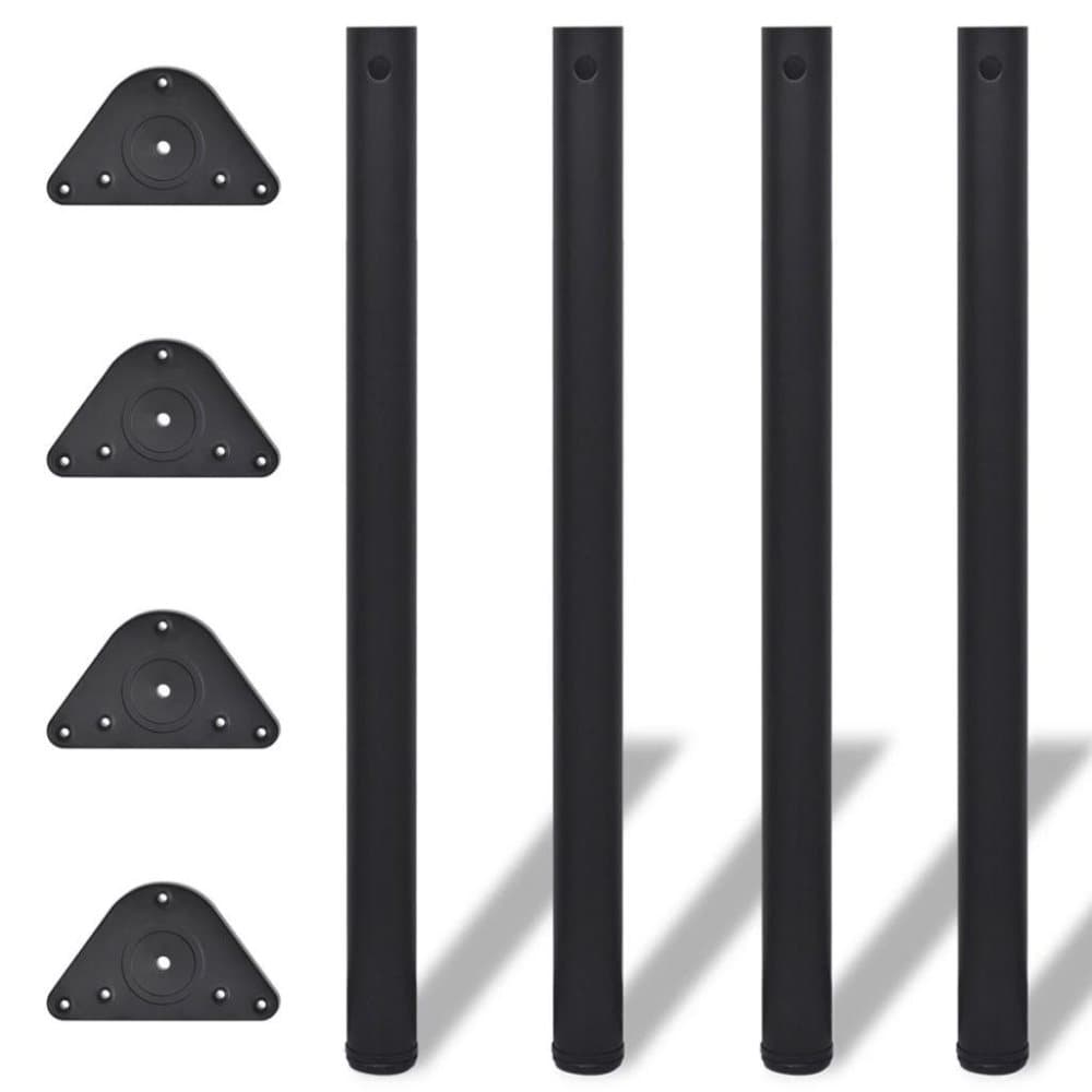vidaXL højdejusterbare bordben 4 stk. 870 mm sort