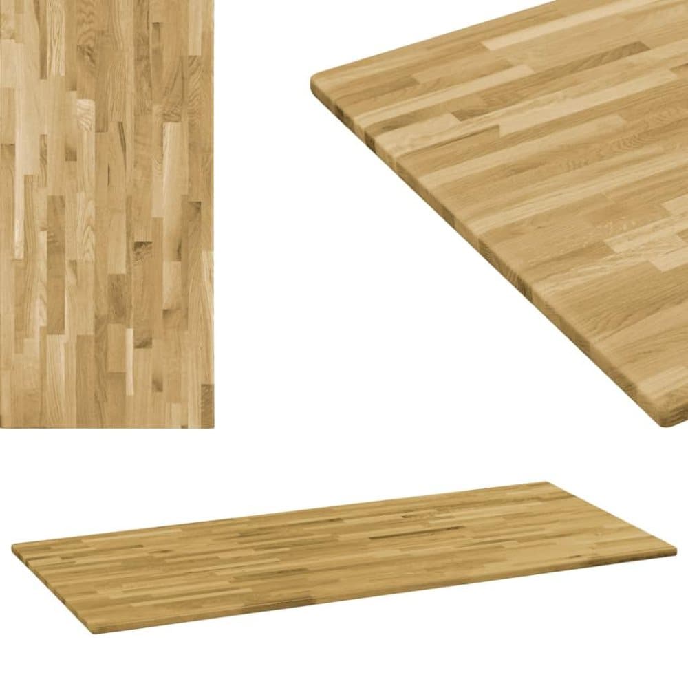 vidaXL bordplade i massivt egetræ rektangulært 23 mm 120 x 60 cm