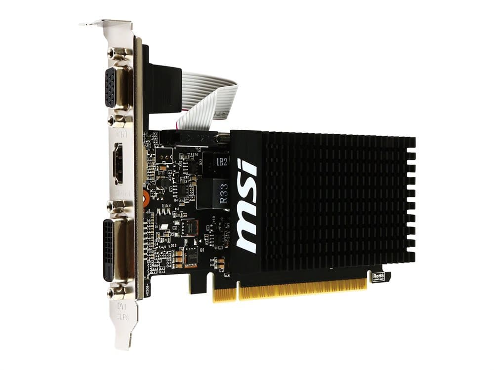 MSI GT 710 2GD3H LP - Grafikkort - GF GT 710 - 2 GB DDR3 - PCIe 2.0 x16 låg profil - DVI, D-Sub, HDMI