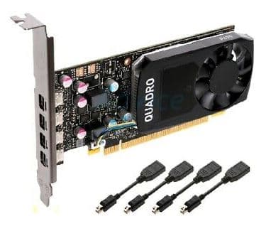 NVIDIA Quadro P1000 - Full Height - Graphic Card - Quadro P1000 - 4 GB GDDR5 - PCIe 3.0 x16 - 4 x Mini DisplayPort - for Precision 5820 Tower, 7820 T