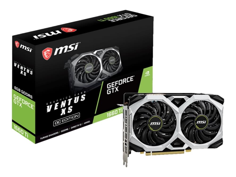 MSI GTX 1660 Ti VENTUS XS 6G OC - Grafikkort - GF GTX 1660 Ti - 6 GB GDDR6 - PCIe 3.0 x16 - HDMI, 3 x DisplayPort