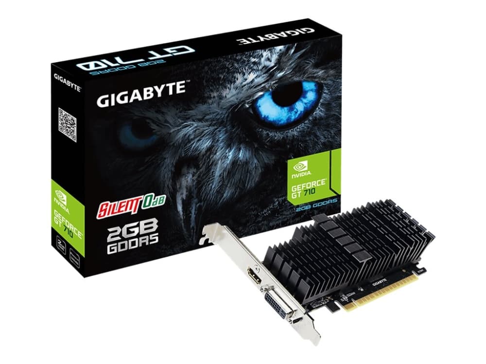 Gigabyte GV-N710D5SL-2GL - Grafikkort - GF GT 710 - 2 GB GDDR5 - PCIe 2.0 x8 låg profil - DVI, HDMI - fläktlös
