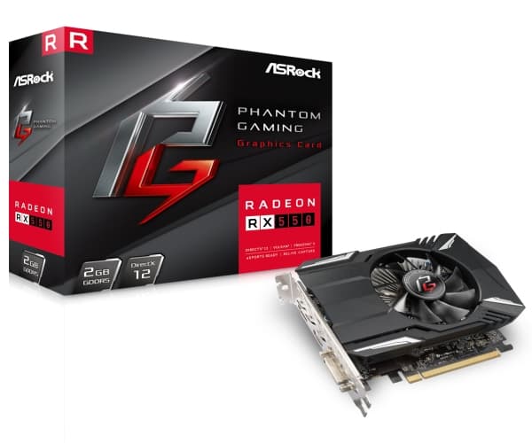 Asrock 90-GA0500-00UANF, Radeon RX 550, 2 GB, GDDR5, 128 bit, 5120 x 2880 pixlar, PCI Express x16 3.0