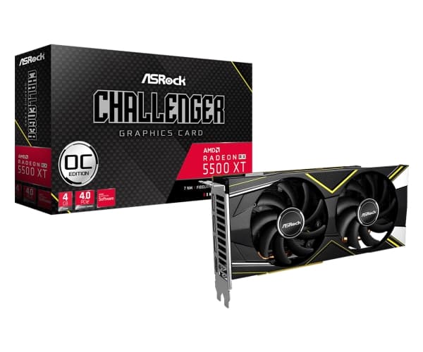 Asrock 90-GA1UZZ-00UANF, Radeon RX 5500 XT, 4 GB, GDDR6, 128 bit, 7680 x 4320 pixlar, PCI Express x8 4.0