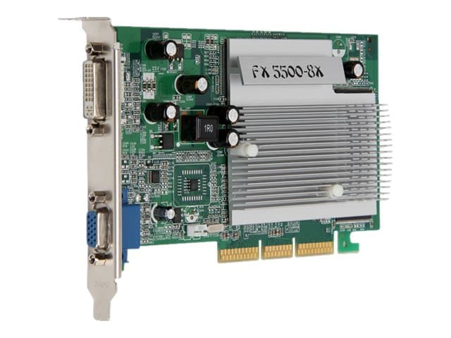 MSI FX5500-D256H - Grafikkort - GF FX 5500 - 256 MB DDR - AGP 8x - DVI, D-Sub - fläktlös