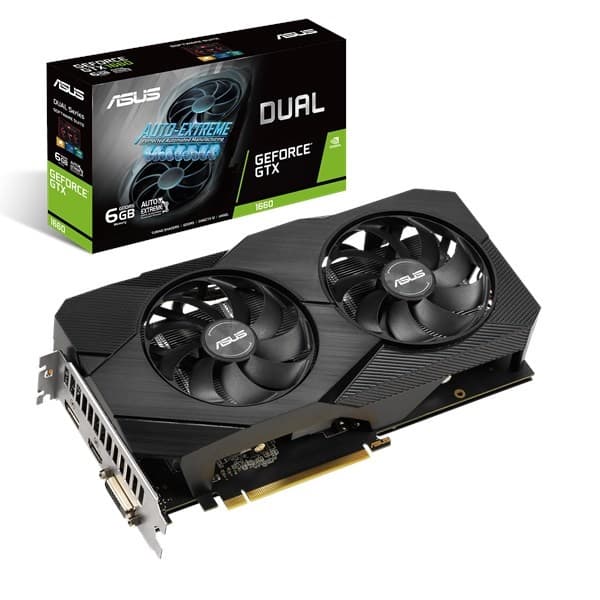 ASUS Dobbelt dual-GTX1660-O6G EVO-grafikkort - Sort