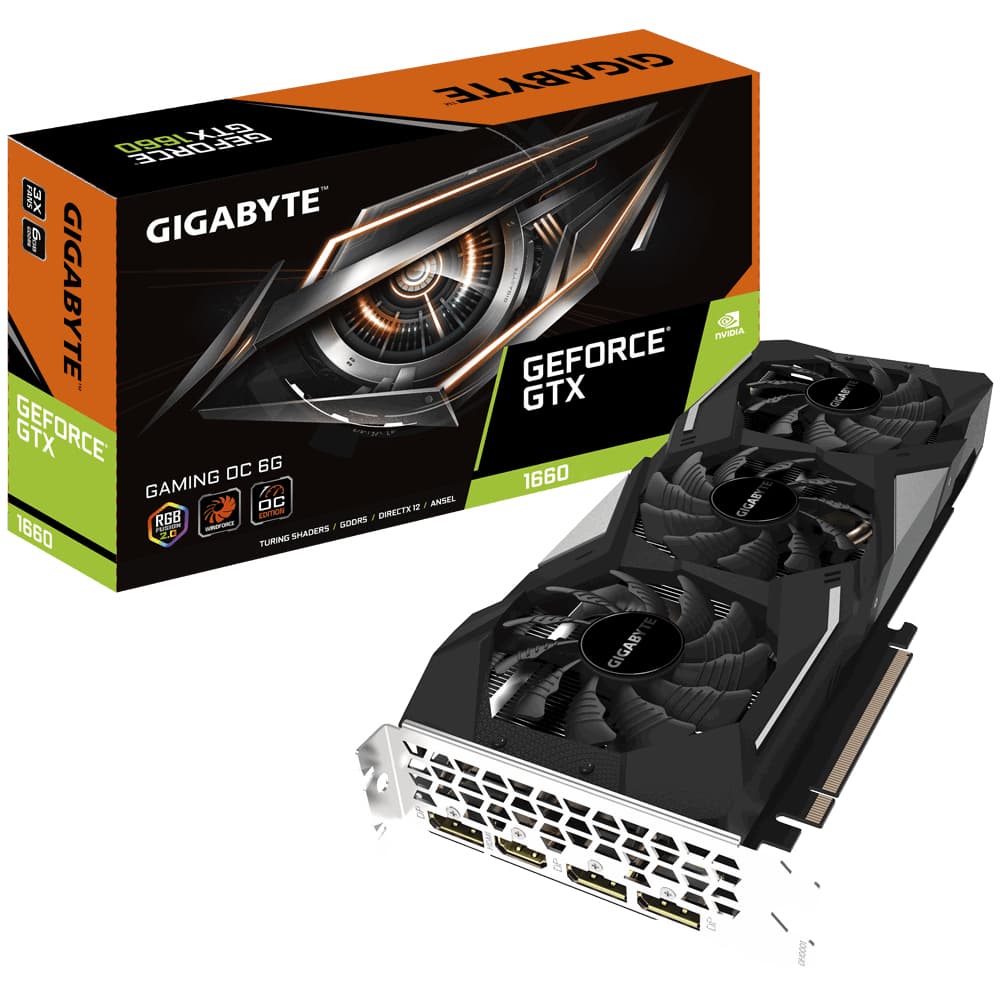Gigabyte GV-N1660GAMING-OC-6GD Skærmkort - Sort