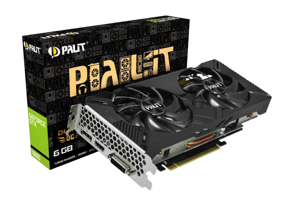 Palit GeForce GTX 1660 Dobbelt OC-grafikkort - Sort