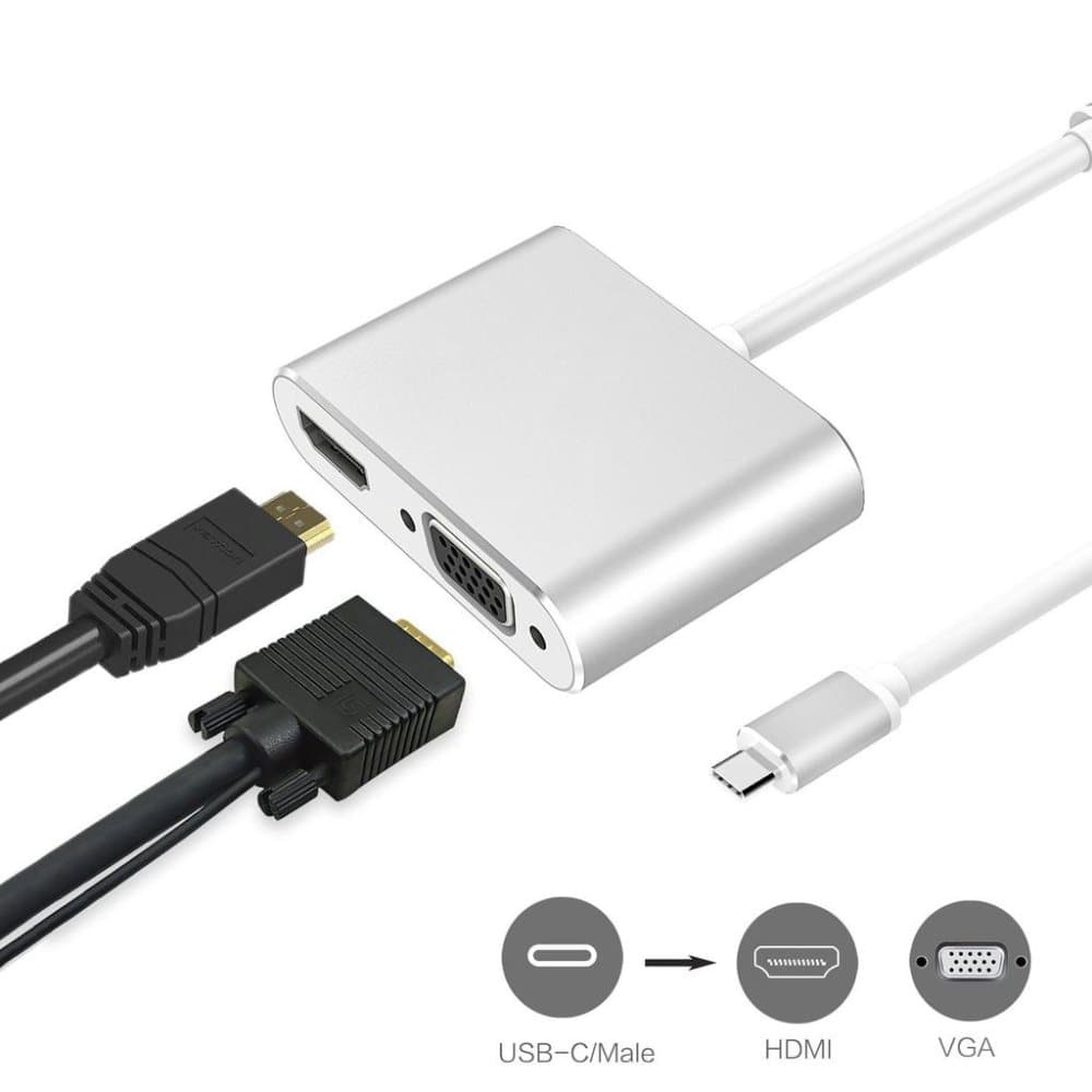 USB-C til HDMI/VGA-adapter