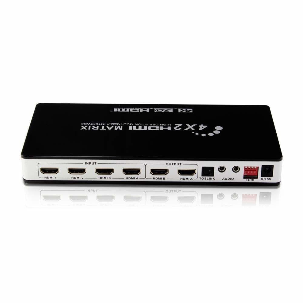 HDMI Matrix 4x2 switch / splitter UHD 4K2K 3D med EDID-funktion