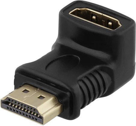Bild av DELTACO Adapter Vinklad HDMI ha till HDMI ho Svart