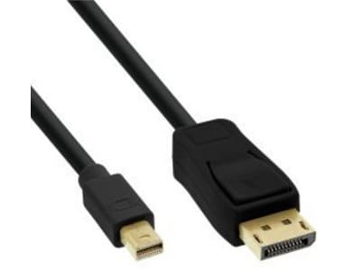 InLine 17136S, 0,5 m, DisplayPort, Mini DisplayPort, Hane, Hane, Guld