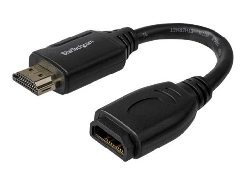 Bild av StarTech.com 6in High Speed HDMI Port Saver Cable with 4K 60Hz - Short HDMI 2.0 Male to Female Adapter Cable - Port Extender (HD2MF6INL) - HDMI-förlä