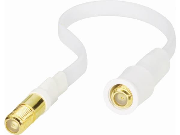 Renkforce SAT Forlængerkabel [1x F-bøsning - 1x F-bøsning ] 20.00 cm 85 dB Gennemføring via vindue Hvid