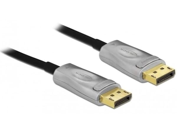 DeLOCK - DisplayPort-kabel - DisplayPort (hann) til DisplayPort (hann) - DisplayPort 1.4 - 25 m - aktiv, støtte for 8K UHD (7680 x 4320), gullglimtko