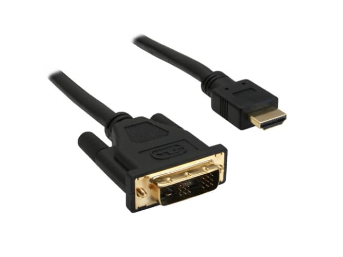 InLine 17661P, 1 m, HDMI, DVI-D, Guld, Svart, Hane/Hane