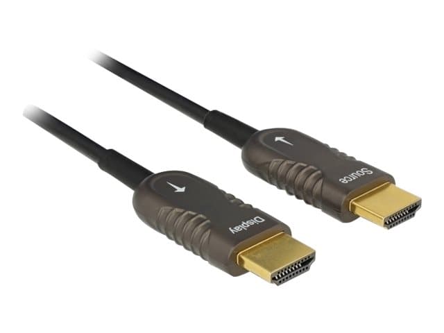 DeLOCK - HDMI-kabel - HDMI (hann) til HDMI (hann) - 30 m - fiberoptisk - svart - 4K-støtte, aktiv