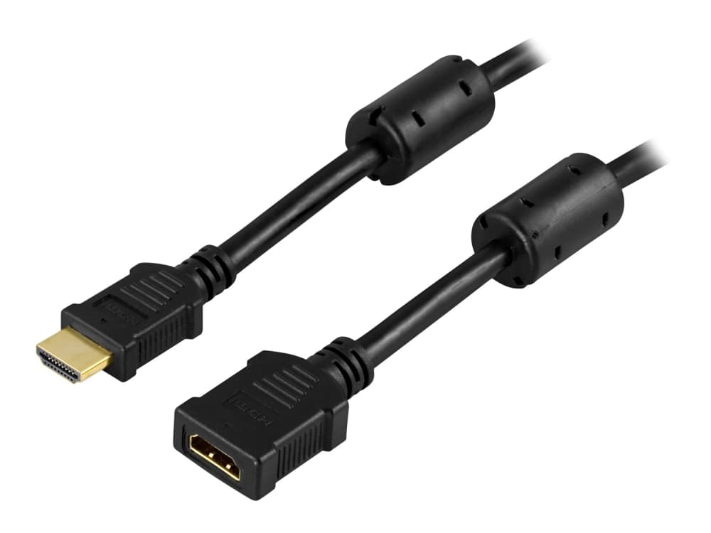 DELTACO HDMI-121 - HDMI-förlängningskabel - HDMI (hane) till HDMI (hona) - 1 m