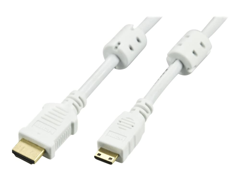 DELTACO HDMI-1026A - HDMI med Ethernet-kabel - HDMI (hann) til mini-HDMI (hann) - 2 m - hvit