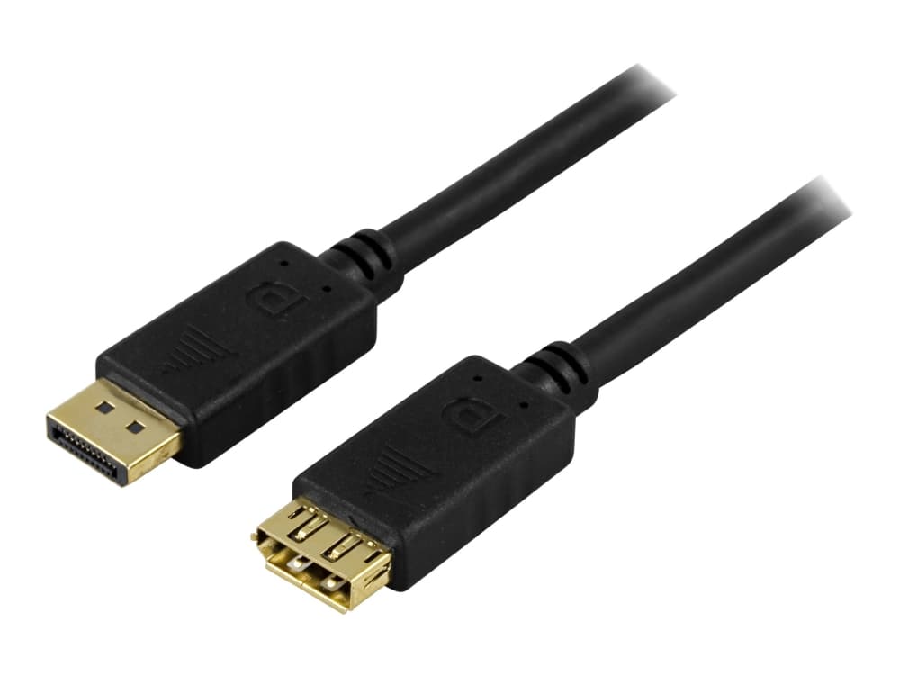DELTACO - DisplayPort-förlängningskabel - DisplayPort (hane) till DisplayPort (hona) - 1 m - formpressad - svart