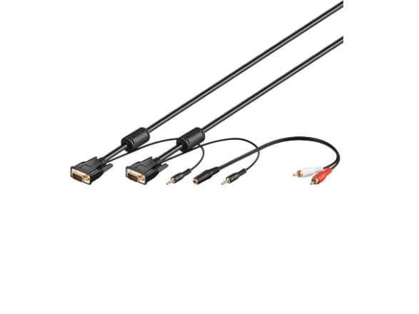 Goobay SVGA Audio Cable - 5m, 5 m, VGA (D-Sub), VGA (D-Sub), Audio 3.5 mm