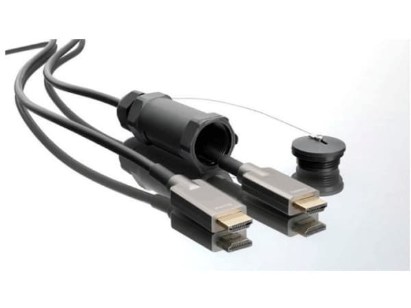 Microconnect HDM1919100V2.0AOP, 100 m, HDMI Type A (Standard), HDMI Type A (Standard), 3D, 18 Gbit/s, Svart