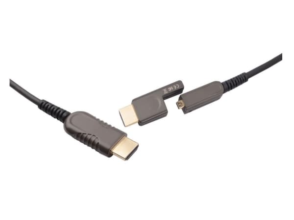 Microconnect HDM1919100V2.0DOP, 100 m, HDMI Type A (Standard), HDMI Type D (Mikro), 18 Gbit/s, Svart