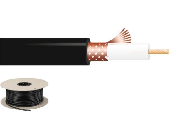 Monacor VCC-59/SW, 100 m, Svart, 75 O
