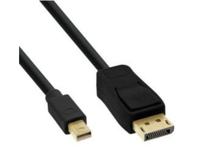 InLine 17131S, 1 m, Mini DisplayPort, DisplayPort, Hane, Hane, Guld