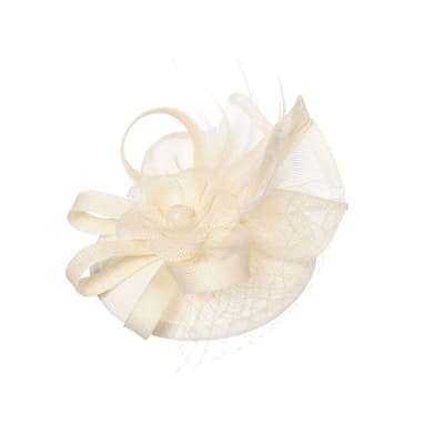 Intrigue Womens/Ladies Large Linen Look Floral Fascinator Clip