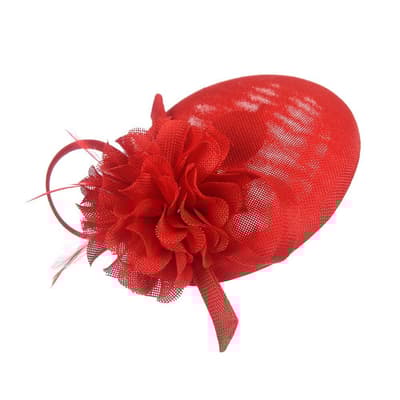 Intrigue Womens/Ladies Oval Linen Look Floral Fascinator Clip