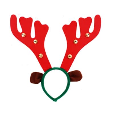 Seasons Greetings Reindeer Antler Headband with Bells