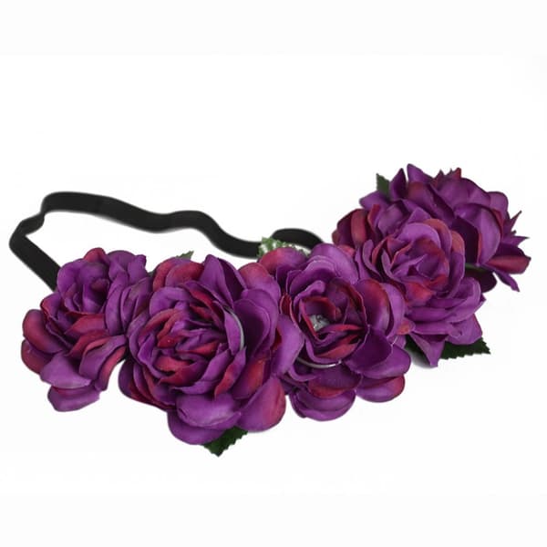 Hairband Flower Chaplet - Purple