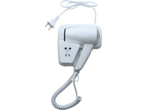 Hair dryer Merida. Hotel electric hair dryer in white with plastic 1200W (EJB402)
