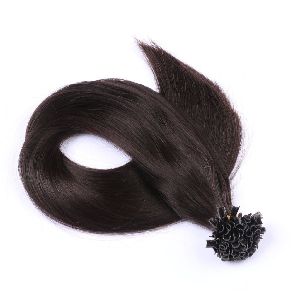 100 stk brasilianske Remy Keratin vokssløjfer # 1B, 100gram, 45cm