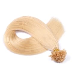 100 stk brasilianske Remy Keratin vokssløjfer #613, 100gram, 50cm