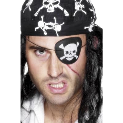 Smiffys Pirate Eyepatch With Skull & Crossbones