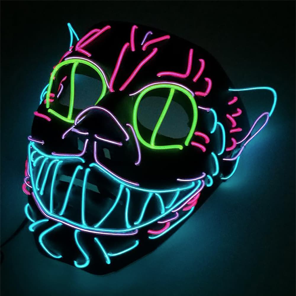 El Wire LED Panther Maske