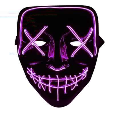 The Purge LED Neon Mask, Halloween - Rosa