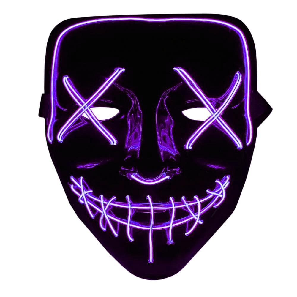 The Purge LED Neon Mask, Halloween - Lilla