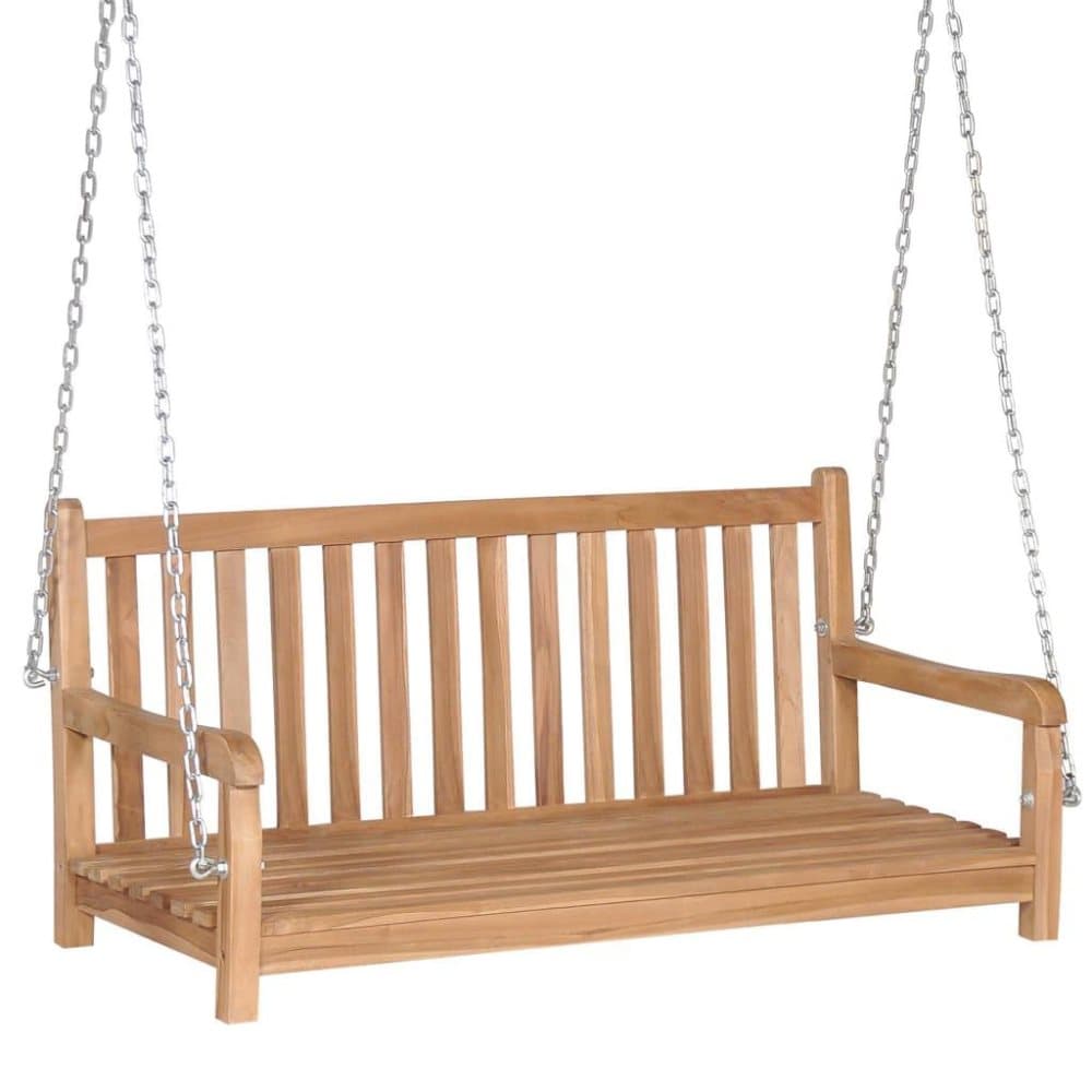vidaXL Gungbänk massiv teak 120x60x57,5 cm brun