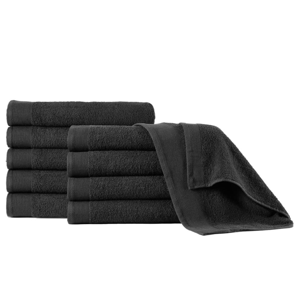 vidaXL Håndklær 5 stk bomull 450 g/m² 50x100 cm svart