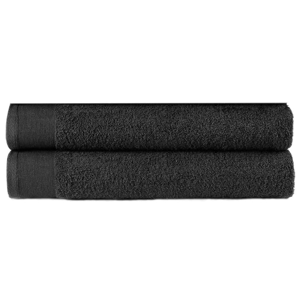 vidaXL badehåndklæder 2 stk. 450 gsm 70x140 cm bomuld sort
